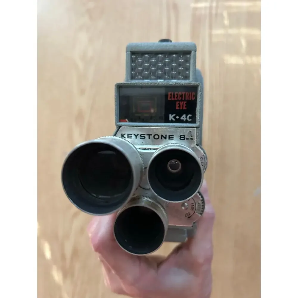 Vintage 1950's Keystone K-4C Electric Eye 8MM Movie Camera Wide Angle 3 Lens